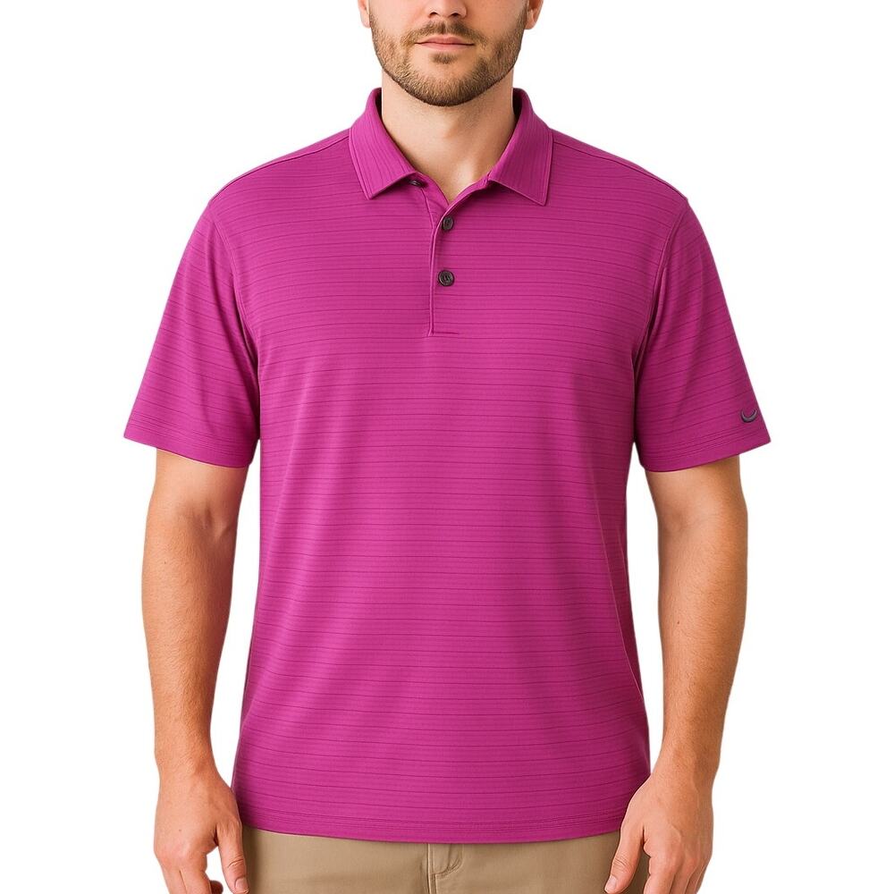 Nike Tiger Woods Fit Dry Golf Polo Men’s Large Pink Performance Shirt